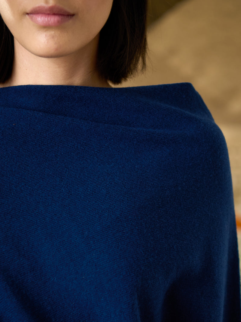 Yuna - Merino Wool Bamboo Blend Asymmetric Draped Jumper - Forgotten Tribes
