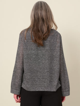 Hainan - Linen Cotton Honeycomb Stitch Knitted Long Sleeve Top - Forgotten Tribes