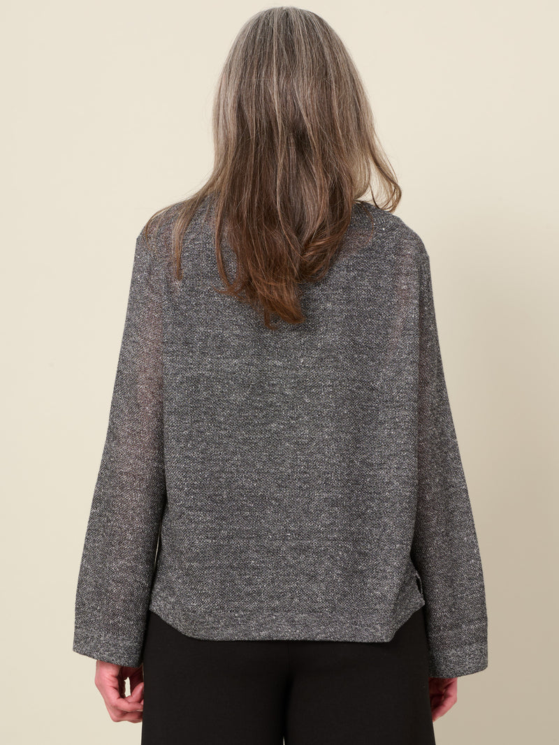Hainan - Linen Cotton Honeycomb Stitch Knitted Long Sleeve Top - Forgotten Tribes