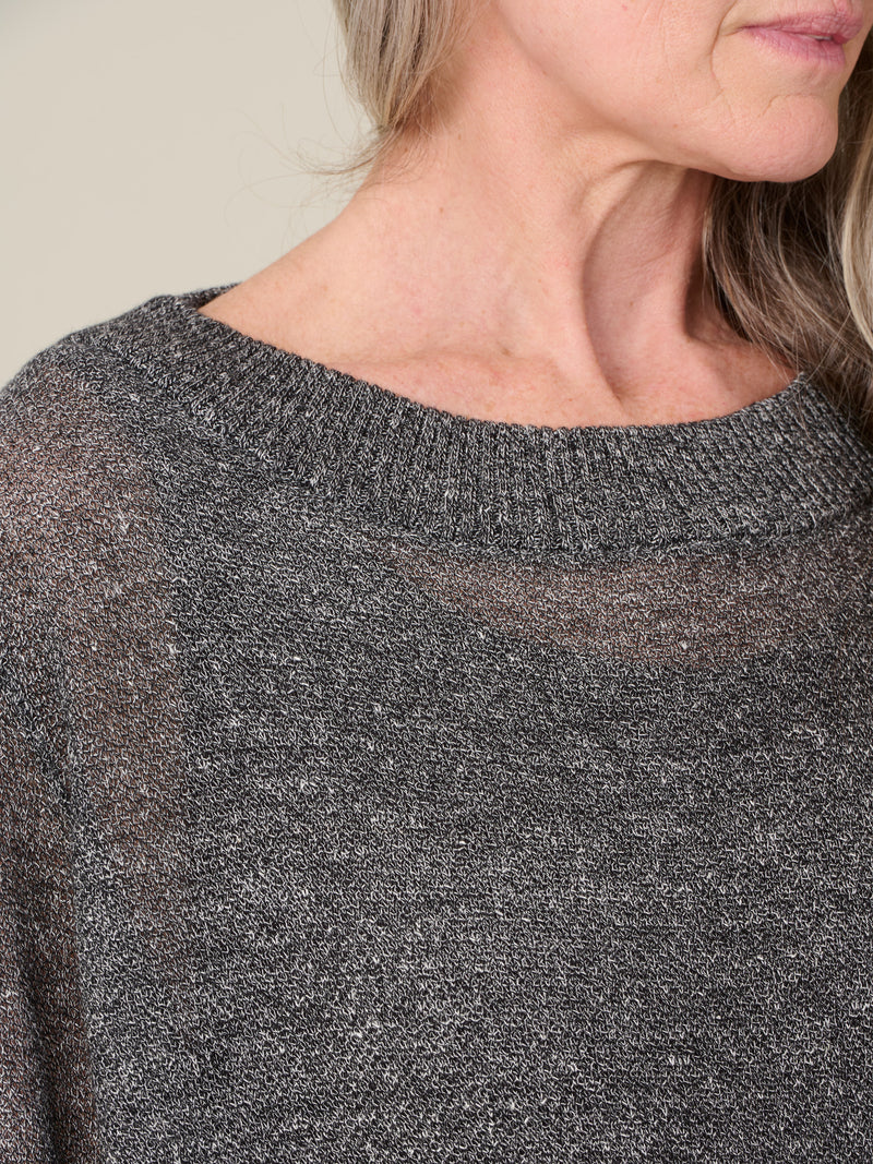 Hainan - Linen Cotton Honeycomb Stitch Knitted Long Sleeve Top - Forgotten Tribes
