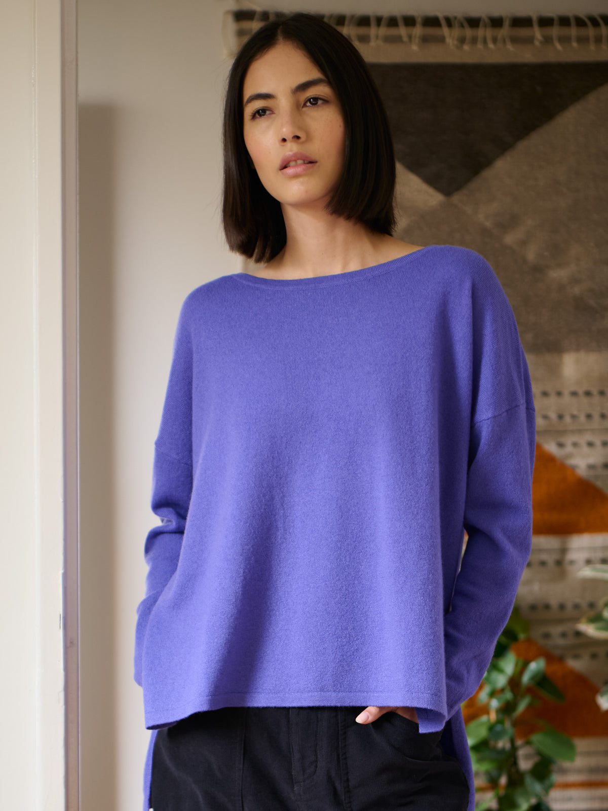 Meira - Merino Wool Bamboo Blend Fine Knit Jumper with Side Slits - Forgotten Tribes