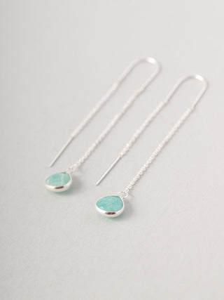Sterling Silver Teardrop Gemstone Fine Chain Earrings - Forgotten Tribes