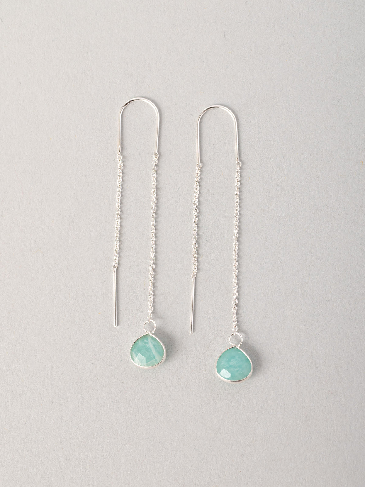 Sterling Silver Teardrop Gemstone Fine Chain Earrings - Forgotten Tribes