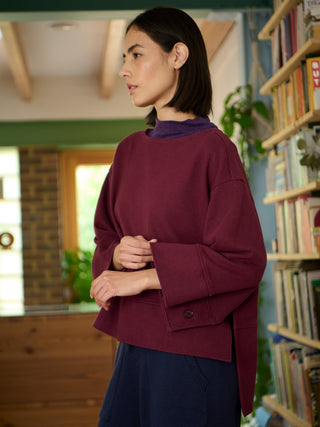 Noshiro - Hemp Organic Cotton Interlock Boat Neck Top - Forgotten Tribes