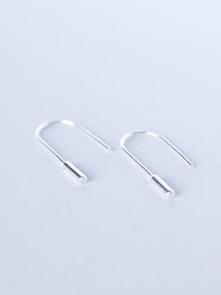 Sterling Silver Thread Through Earrings with Column - Forgotten Tribes