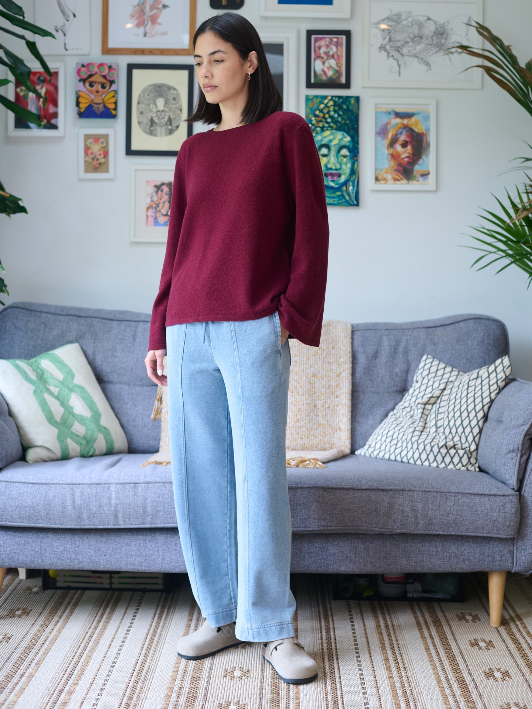 Elba - Merino Wool Bamboo Blend Sweater - Cordovan - Forgotten Tribes