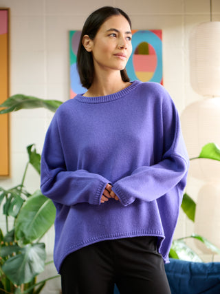 Mizumi - Merino Wool Bamboo Blend Oversized Jumper with Curved Back