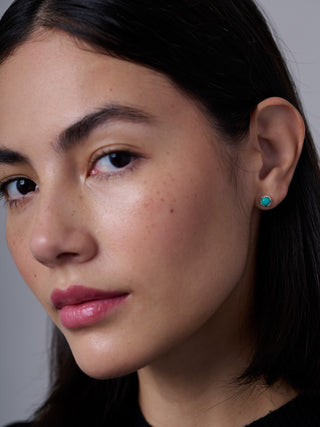 Sterling Silver Turquoise Gemstone Stud Earrings - Forgotten Tribes