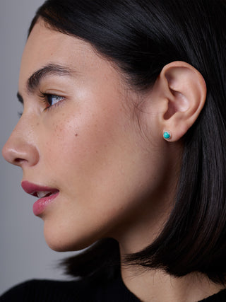 Sterling Silver Turquoise Gemstone Stud Earrings - Forgotten Tribes