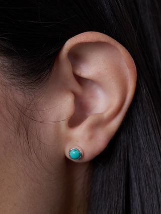Sterling Silver Turquoise Gemstone Stud Earrings - Forgotten Tribes