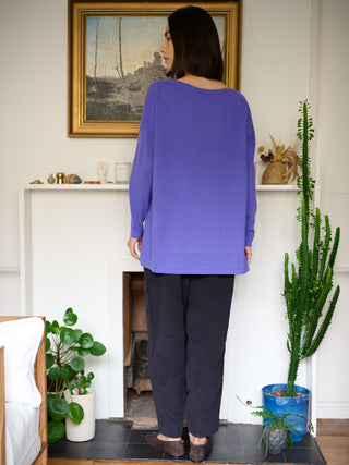 Meira - Merino Wool Bamboo Blend Fine Knit Jumper with Side Slits