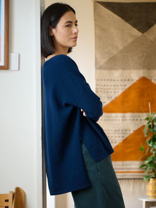 Meira - Merino Wool Bamboo Blend Fine Knit Jumper with Side Slits - Forgotten Tribes