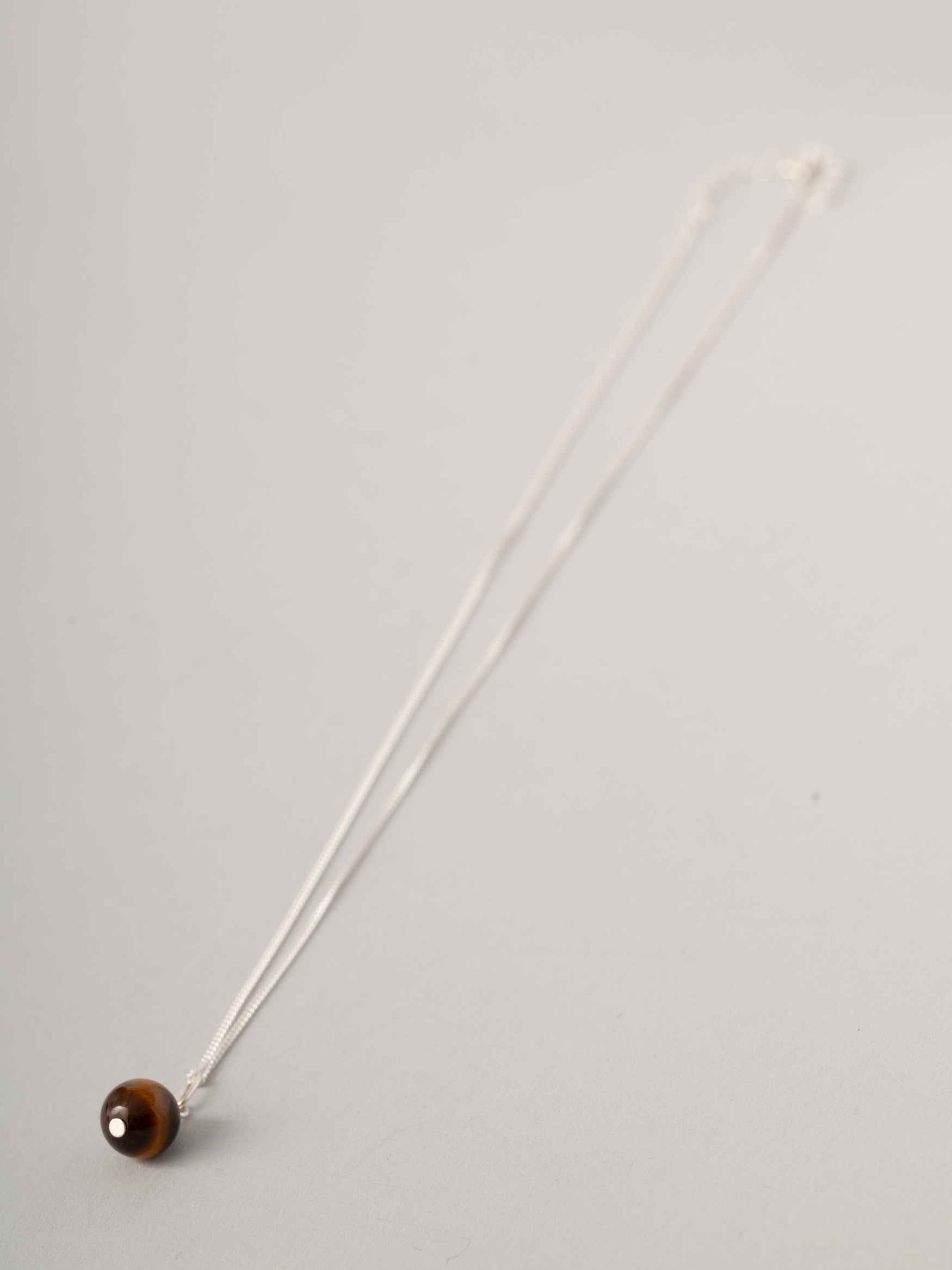 Sterling Silver Tiger-Eye Pendant Necklace