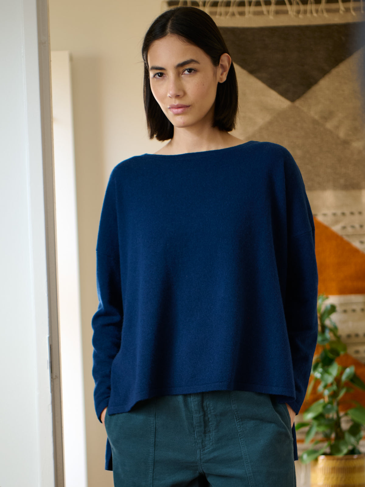 Meira - Merino Wool Bamboo Blend Fine Knit Jumper with Side Slits - Forgotten Tribes