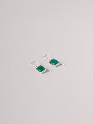 Sterling Silver Gemstone Square Drop Earrings - Forgotten Tribes
