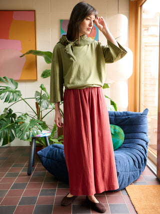 Rokko - Cotton Gauze Wide Leg Trousers - Forgotten Tribes