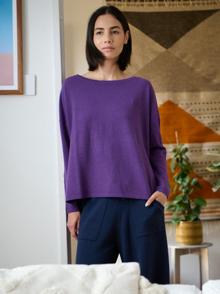Meira - Merino Wool Bamboo Blend Fine Knit Jumper with Side Slits - Forgotten Tribes