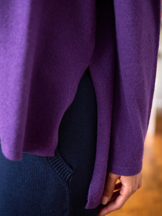 Meira - Merino Wool Bamboo Blend Fine Knit Jumper with Side Slits - Forgotten Tribes