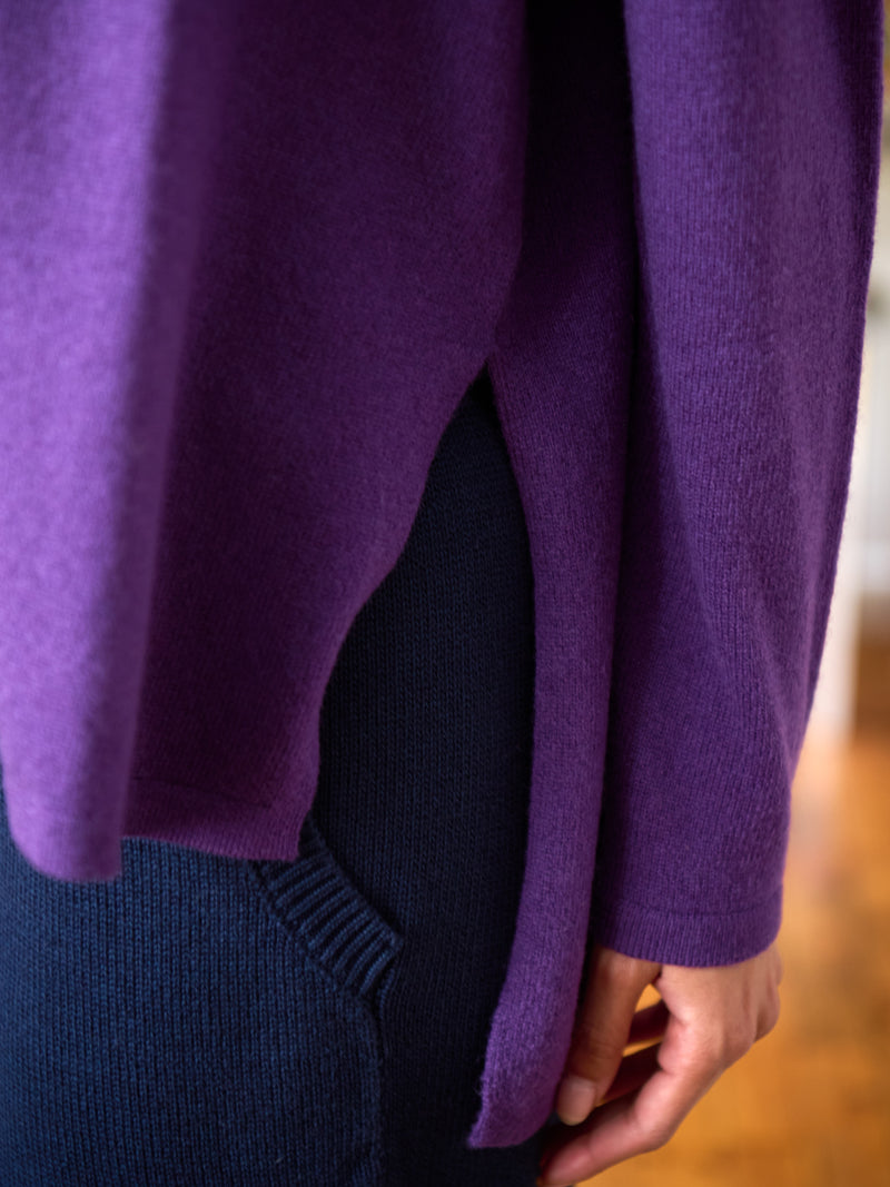 Meira - Merino Wool Bamboo Blend Fine Knit Jumper with Side Slits - Forgotten Tribes