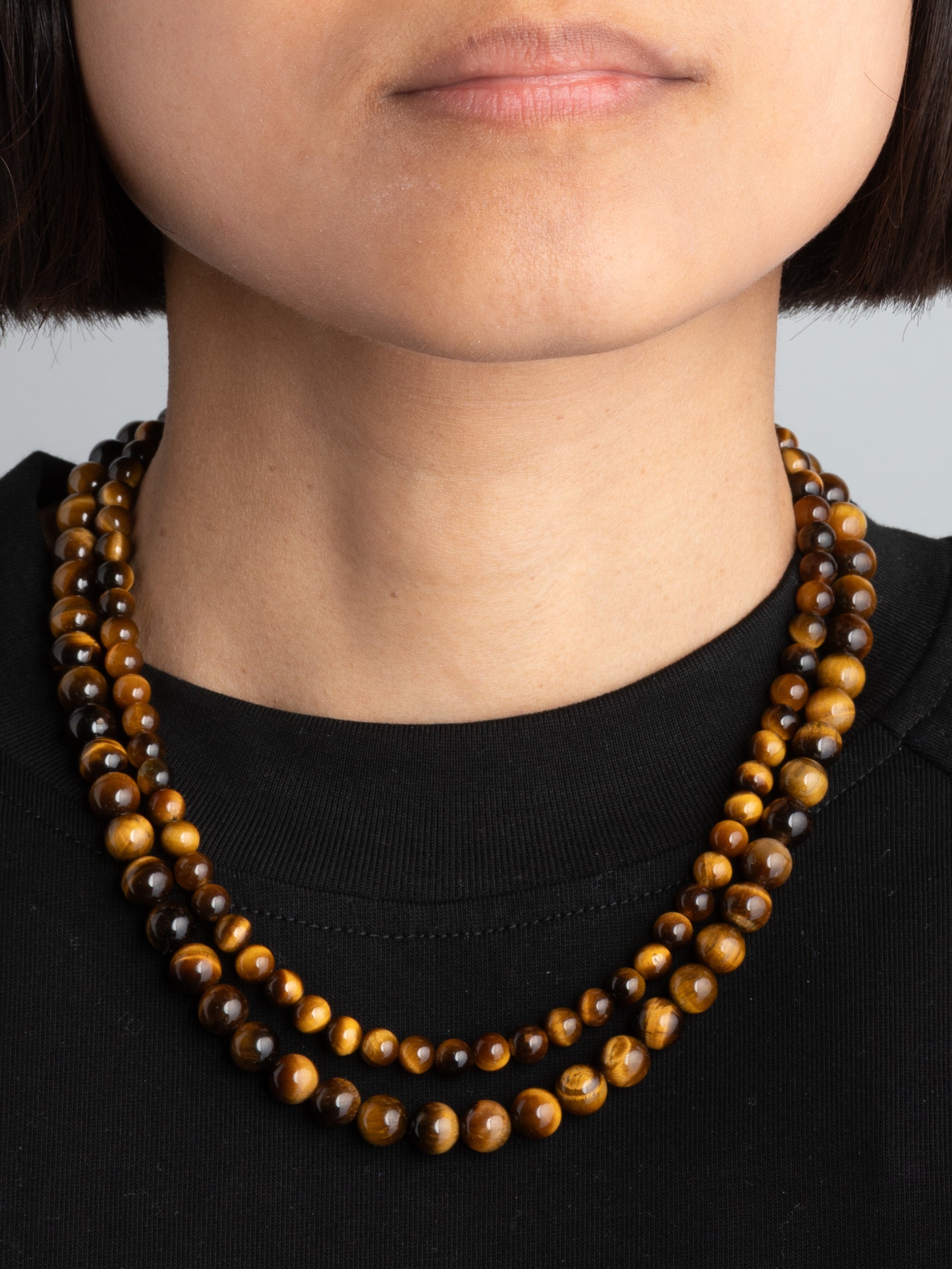 Golden Tiger's Eye - Beaded Gemstone Choker Necklace - Forgotten Tribes