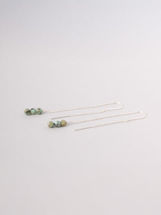 Sterling Silver Gemstone Beads Fine Chain Earrings - Forgotten Tribes