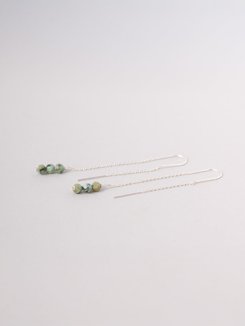 Sterling Silver Gemstone Beads Fine Chain Earrings - Forgotten Tribes