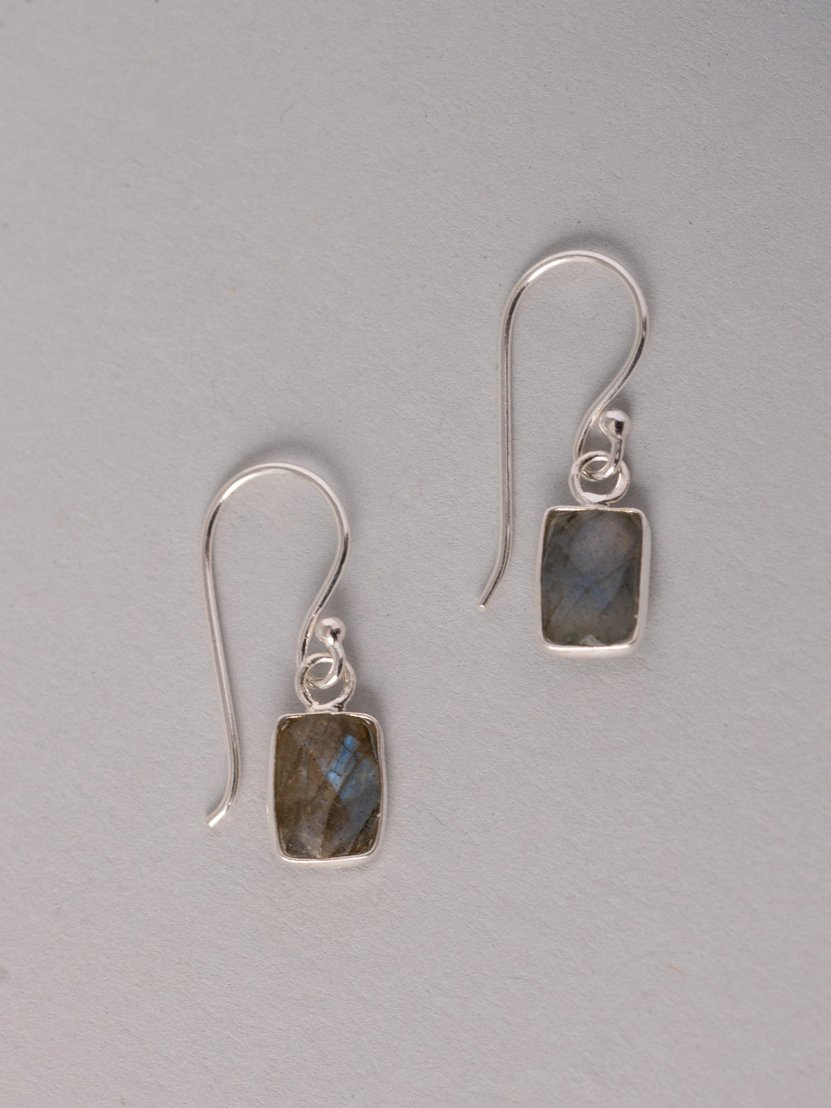 Sterling Silver Gemstone Square Drop Earrings - Forgotten Tribes
