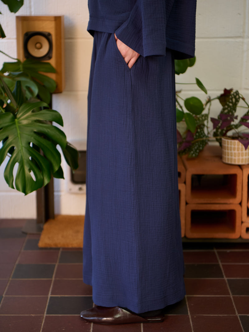 Rokko - Cotton Gauze Wide Leg Trousers - Forgotten Tribes
