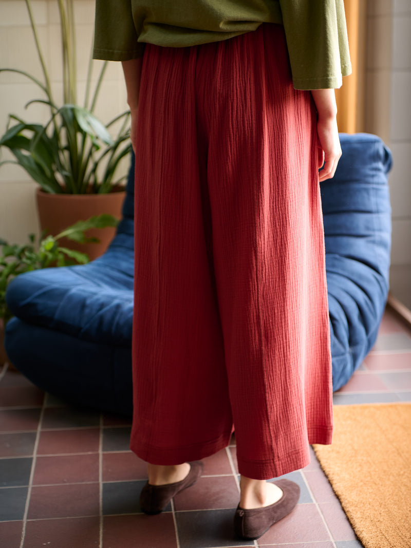 Rokko - Cotton Gauze Wide Leg Trousers - Forgotten Tribes