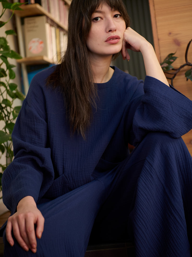 ZANDORA - Cotton Gauze Wide Sleeve Top - Forgotten Tribes