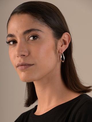 Sterling Silver Organic Curve Hoop Earrings - Forgotten Tribes