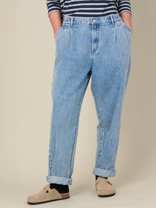 Eigg - Denim Pleated Jeans - Forgotten Tribes