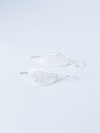 Sterling Silver Oval Leaf Earrings - Forgotten Tribes
