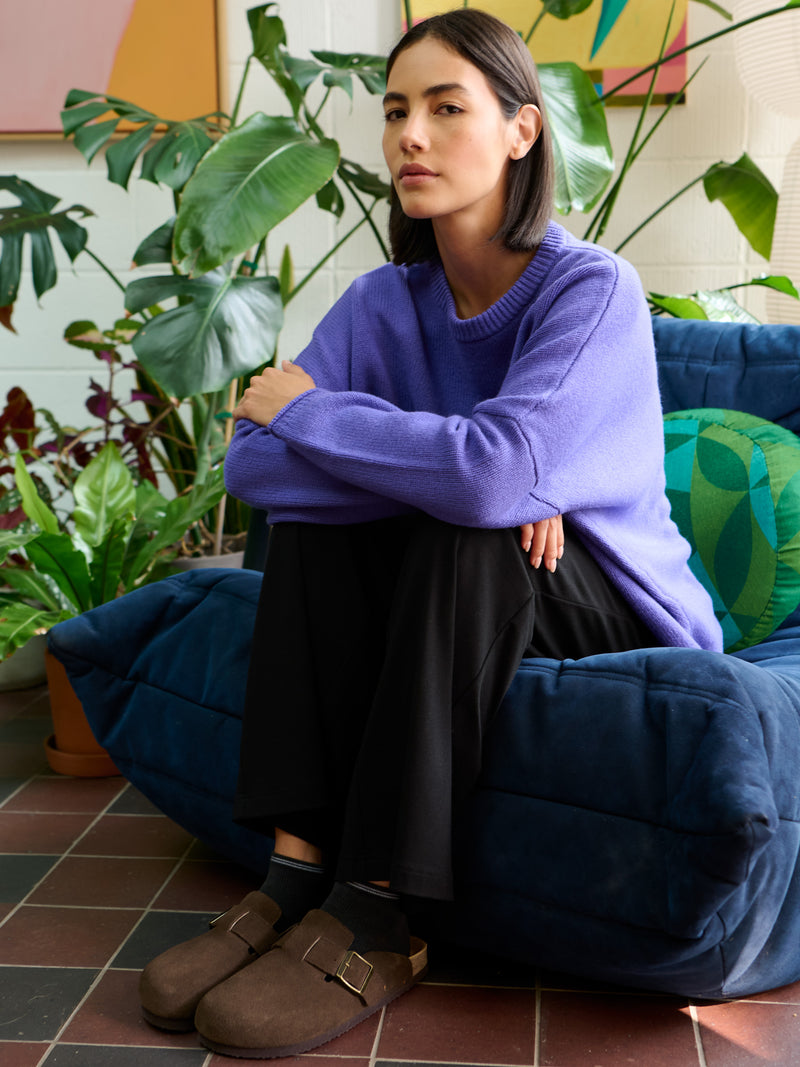 Mizumi - Merino Wool Bamboo Blend Oversized Jumper with Curved Back - Forgotten Tribes