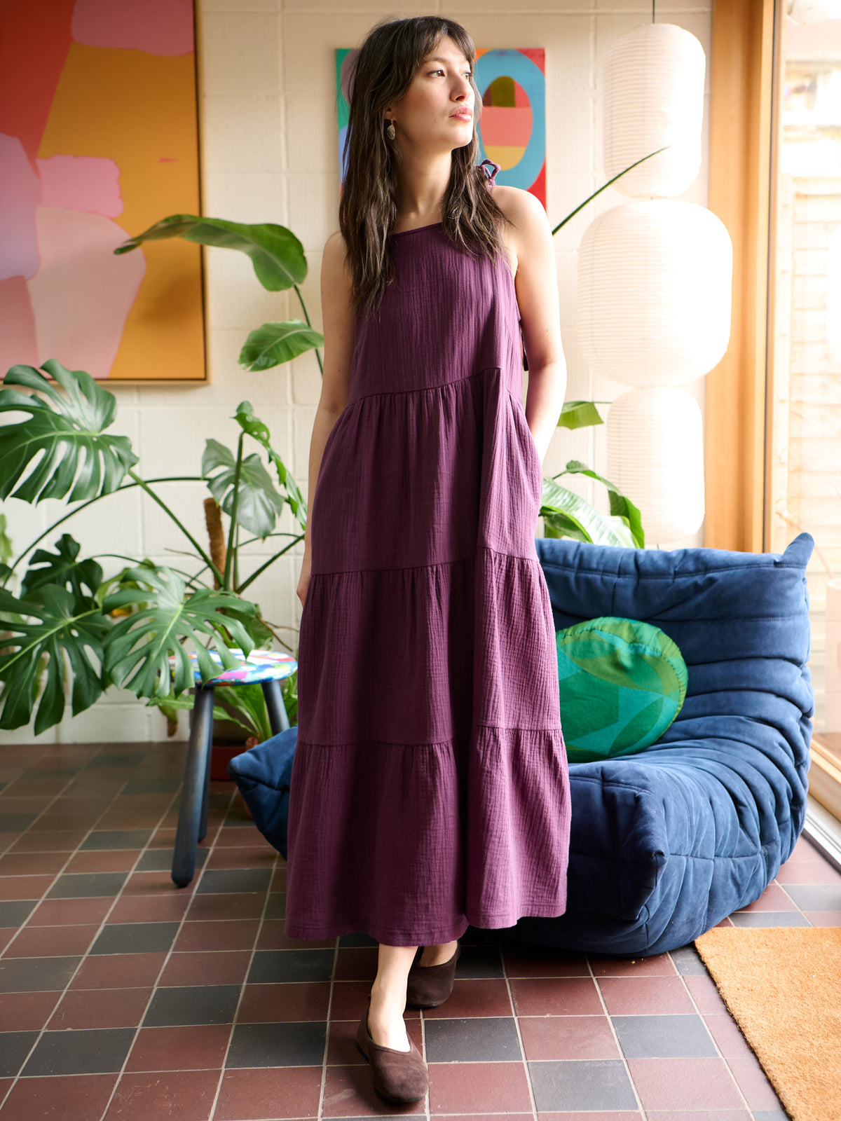 IZU - Cotton Gauze Tiered Dress - Forgotten Tribes
