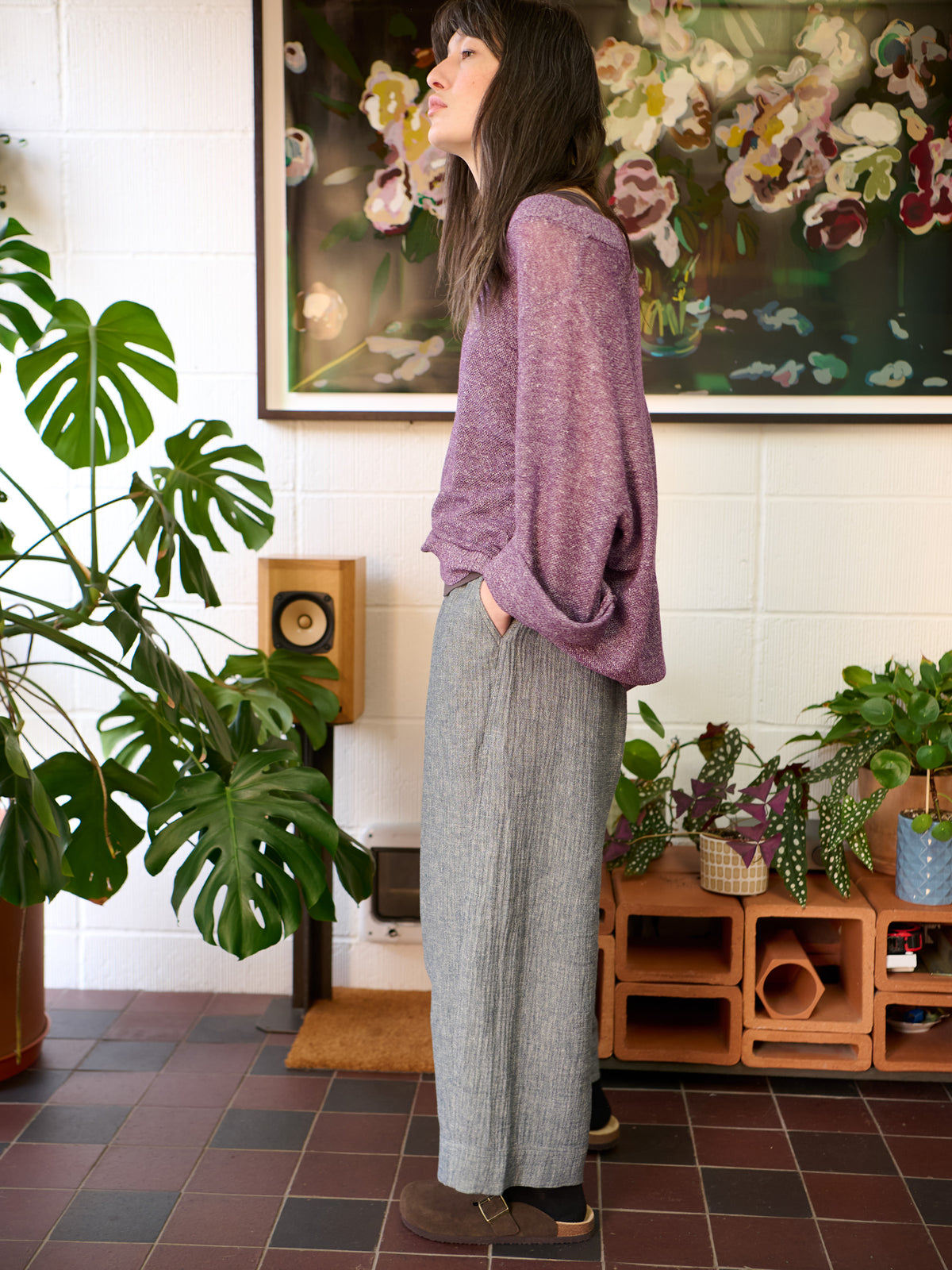 Aran - Hemp Organic Cotton Double Weave Wide Leg Trousers - Forgotten Tribes