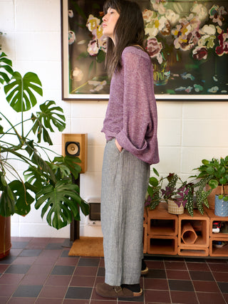 Aran - Hemp Organic Cotton Double Weave Wide Leg Trousers - Forgotten Tribes