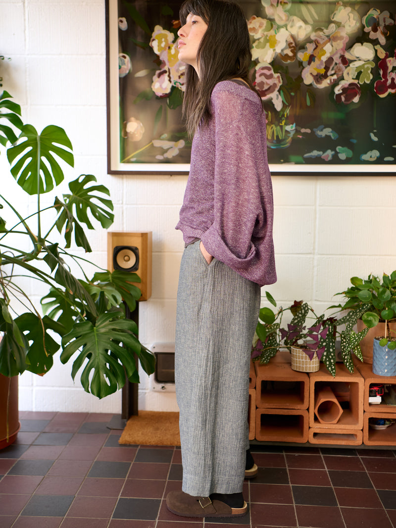 Aran - Hemp Organic Cotton Double Weave Wide Leg Trousers - Forgotten Tribes