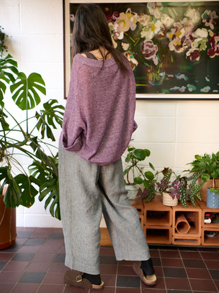 Hainan - Linen Cotton Honeycomb Stitch Knitted Long Sleeve Top - Forgotten Tribes