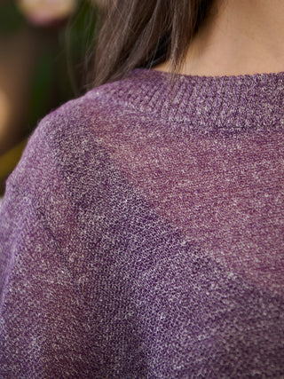 Hainan - Linen Cotton Honeycomb Stitch Knitted Long Sleeve Top - Forgotten Tribes