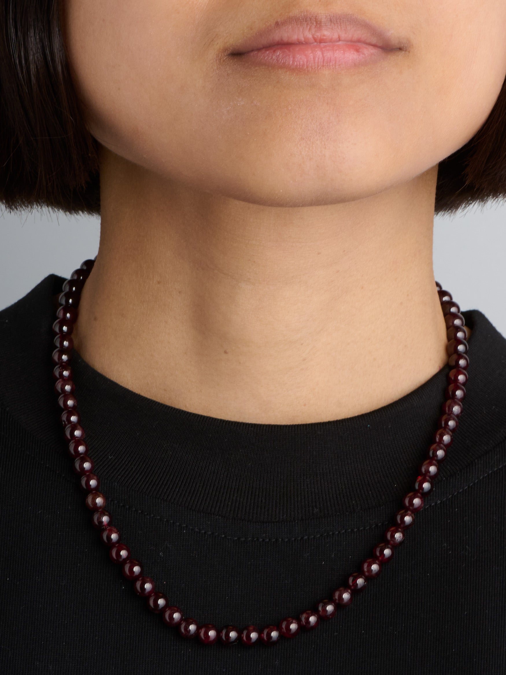 January Garnet - Beaded Gemstone Choker Necklace - Forgotten Tribes