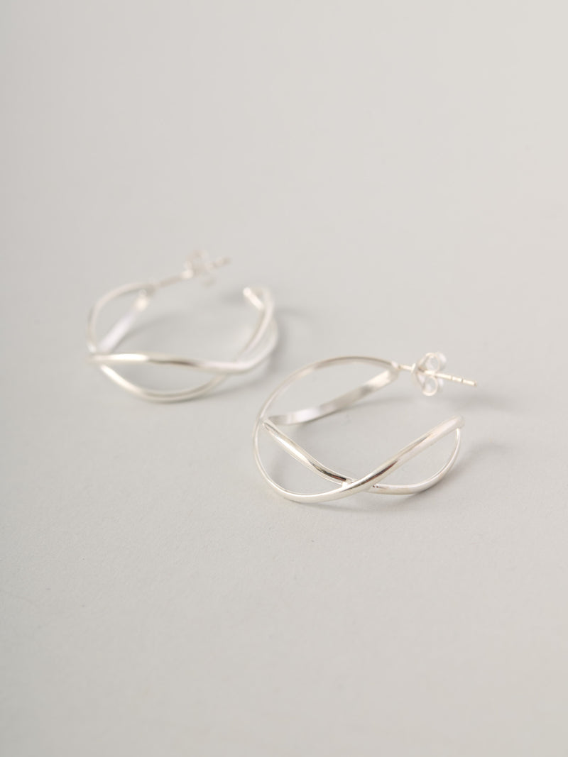 Sterling Silver Loose Wave Hoop Earrings - Forgotten Tribes