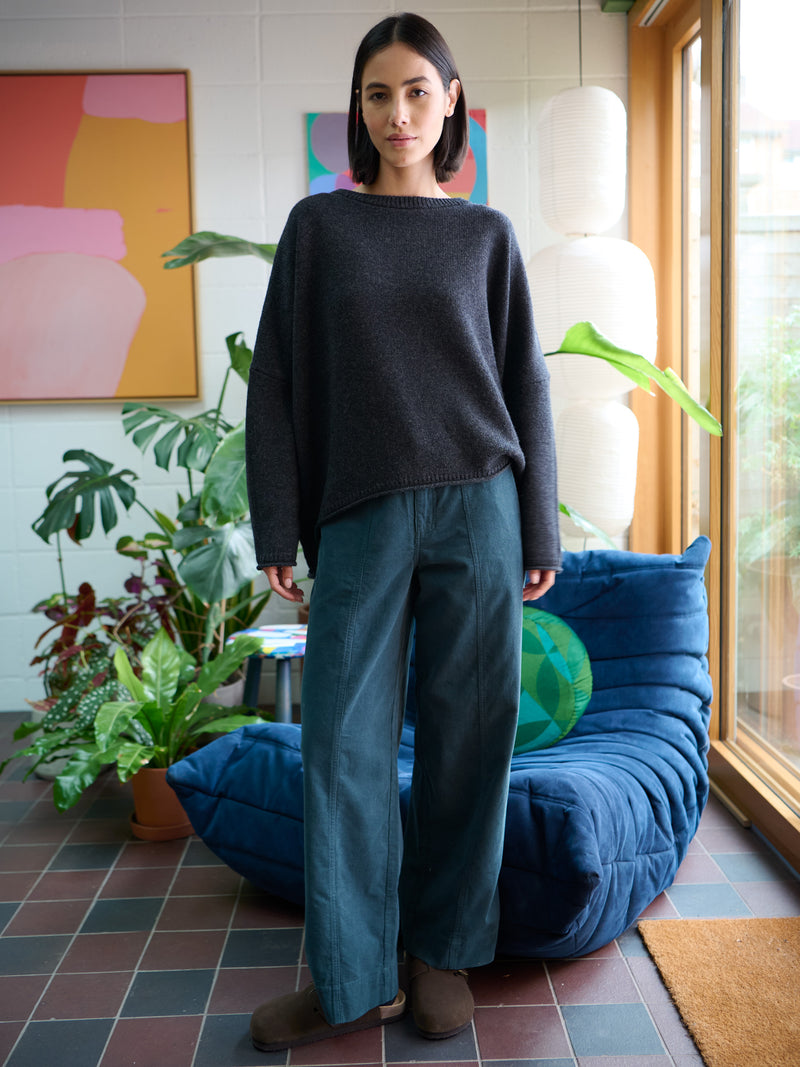Kami - Organic Cotton Needlecord Straight Leg Trousers - Forgotten Tribes