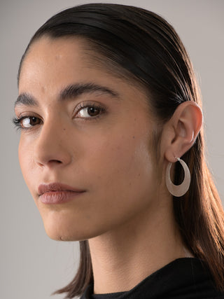 Sterling Silver Flat Hoop Earrings - Large - Forgotten Tribes