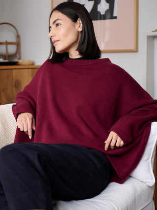 Mizumi - Merino Wool Bamboo Blend Oversized Jumper with Curved Back
