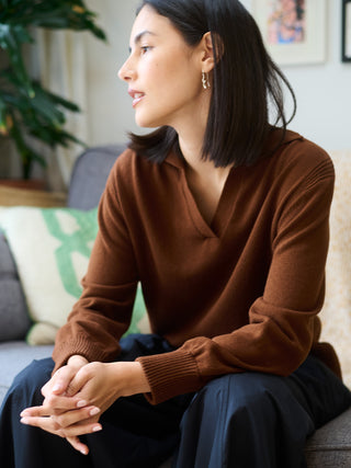 Shima - Cotton Cashmere Blend Polo Sweater - Forgotten Tribes