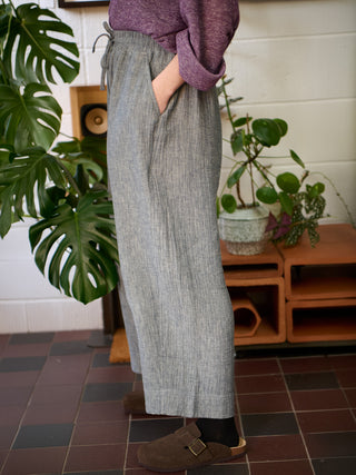 Aran - Hemp Organic Cotton Double Weave Wide Leg Trousers - Forgotten Tribes