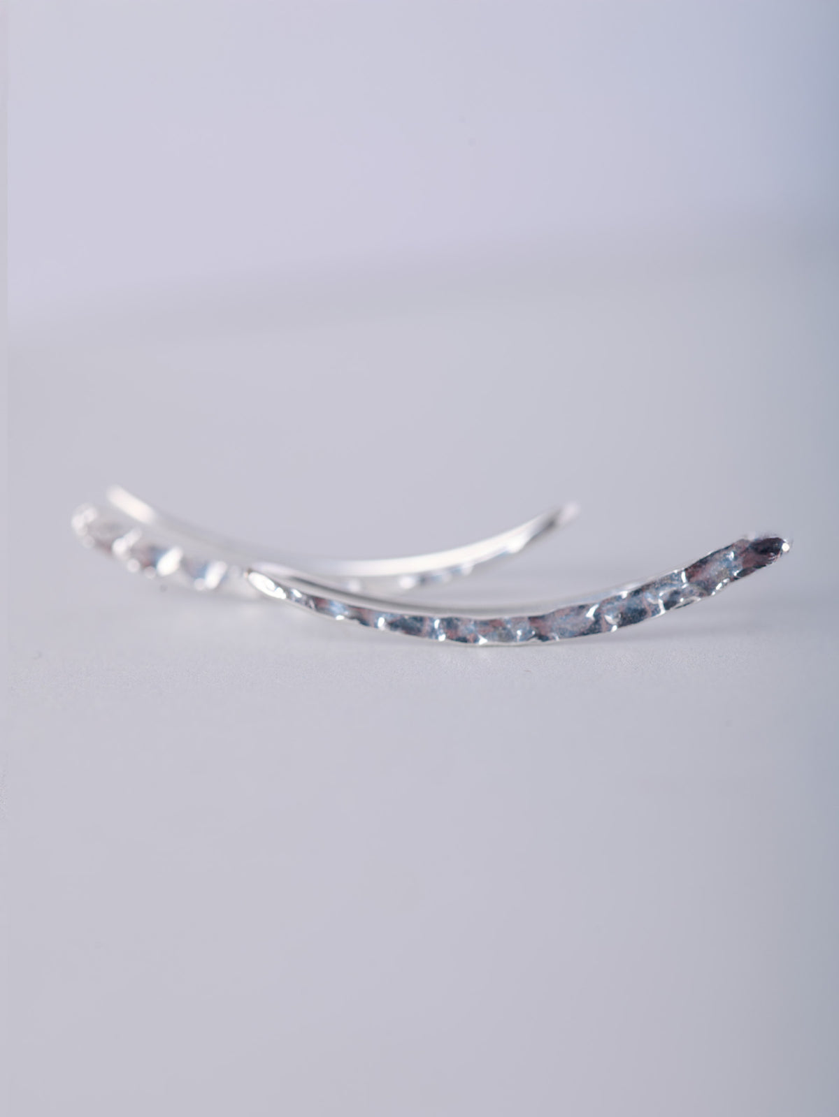 Sterling Silver Textured Surface Ear Crawlers - Forgotten Tribes