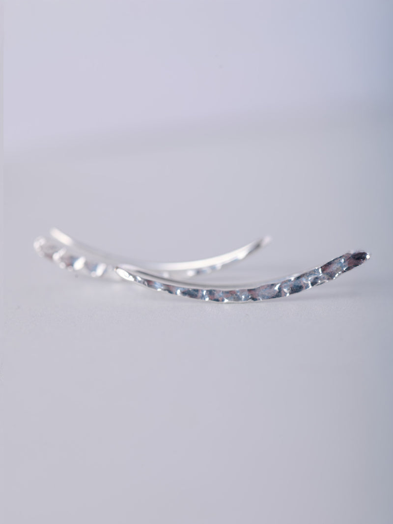 Sterling Silver Textured Surface Ear Crawlers - Forgotten Tribes