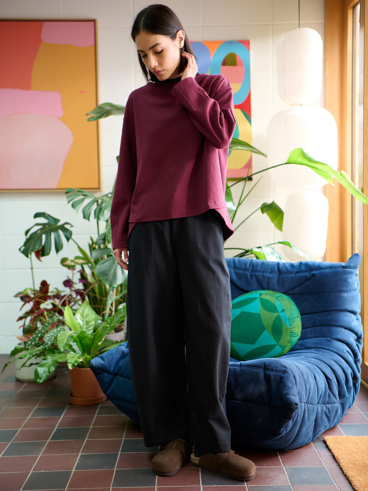 Futuna - Hemp Organic Cotton Interlock Top with Wrap Around Hem - Forgotten Tribes